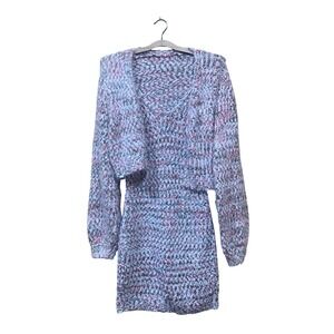 SHEIN Sweater Dress Women's Large Knit Tank Mini Cardigan Set Holiday Party